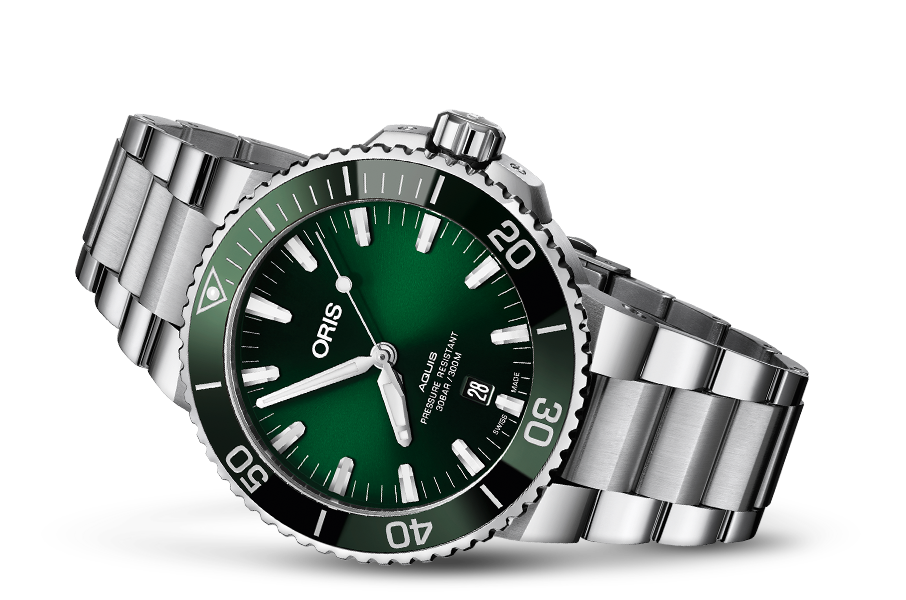 Oris Aquis Date 43,5 mm verde
